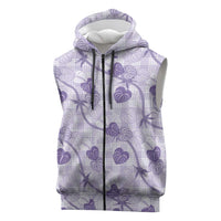 Anthurium Pikake Ti Leaf Palaka Sleeveless Zip Hoodie Purple Version