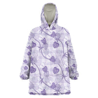 Anthurium Pikake Ti Leaf Palaka Wearable Blanket Hoodie Purple Version