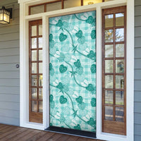 Anthurium Pikake Ti Leaf Palaka Door Cover Turquoise Version