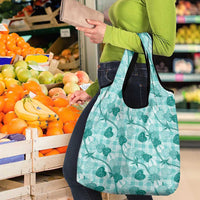 Anthurium Pikake Ti Leaf Palaka Grocery Bag Turquoise Version