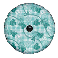 Anthurium Pikake Ti Leaf Palaka Spare Tire Cover Turquoise Version