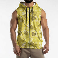 Anthurium Pikake Ti Leaf Palaka Sleeveless Zip Hoodie Yellow Version