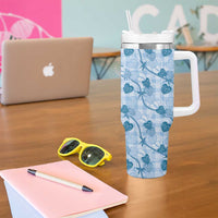 Anthurium Pikake Ti Leaf Palaka Tumbler With Handle Blue Version
