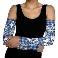 Hibiscus Pakala Cobalt Blue Royal Arm Sleeves Tropical Floral Stylized - Polynesian Pride