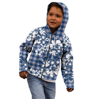 Hibiscus Pakala Cobalt Blue Royal Kid Hoodie Tropical Floral Stylized - Polynesian Pride
