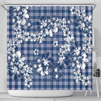 Hibiscus Pakala Cobalt Blue Royal Shower Curtain Tropical Floral Stylized - Polynesian Pride