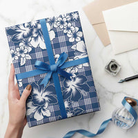 Hibiscus Pakala Cobalt Blue Royal Wrapping Paper Tropical Floral Stylized - Polynesian Pride