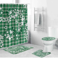 Hibiscus Pakala Emerald Green Bathroom Set Tropical Floral Stylized - Polynesian Pride