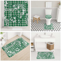 Hibiscus Pakala Emerald Green Bathroom Set Tropical Floral Stylized - Polynesian Pride