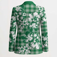 Hibiscus Pakala Emerald Green Blazer Tropical Floral Stylized - Polynesian Pride