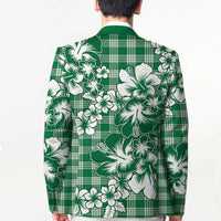 Hibiscus Pakala Emerald Green Blazer Tropical Floral Stylized - Polynesian Pride