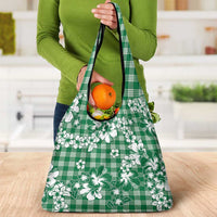 Hibiscus Pakala Emerald Green Grocery Bag Tropical Floral Stylized - Polynesian Pride