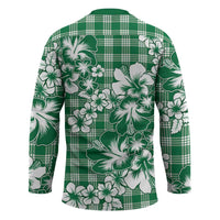 Hibiscus Pakala Emerald Green Hockey Jersey Tropical Floral Stylized - Polynesian Pride