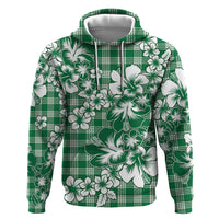 Hibiscus Pakala Emerald Green Hoodie Tropical Floral Stylized - Polynesian Pride