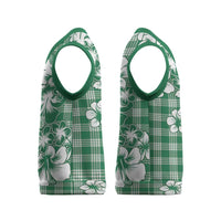 Hibiscus Pakala Emerald Green Christmas Knitted V-Neck Vest Tropical Floral Stylized LT01 - Polynesian Pride