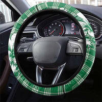 Hibiscus Pakala Emerald Green Steering Wheel Cover Tropical Floral Stylized - Polynesian Pride