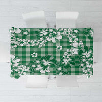 Hibiscus Pakala Emerald Green Tablecloth Tropical Floral Stylized - Polynesian Pride