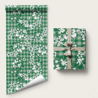 Hibiscus Pakala Emerald Green Wrapping Paper Tropical Floral Stylized - Polynesian Pride