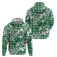 Hibiscus Pakala Emerald Green Zip Hoodie Tropical Floral Stylized - Polynesian Pride