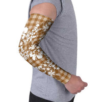 Hibiscus Pakala Bronze Brown Arm Sleeves Tropical Floral Stylized - Polynesian Pride