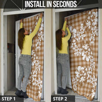 Hibiscus Pakala Bronze Brown Door Cover Tropical Floral Stylized - Polynesian Pride