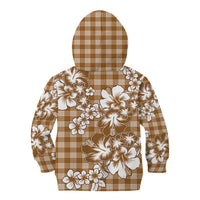 Hibiscus Pakala Bronze Brown Kid Hoodie Tropical Floral Stylized - Polynesian Pride