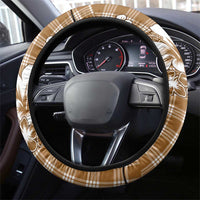 Hibiscus Pakala Bronze Brown Steering Wheel Cover Tropical Floral Stylized - Polynesian Pride