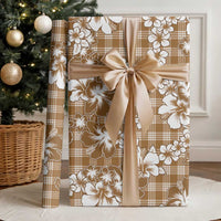 Hibiscus Pakala Bronze Brown Wrapping Paper Tropical Floral Stylized - Polynesian Pride