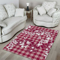 Hibiscus Pakala Royal Magenta Area Rug Tropical Floral Stylized - Polynesian Pride