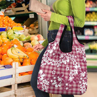 Hibiscus Pakala Royal Magenta Grocery Bag Tropical Floral Stylized - Polynesian Pride