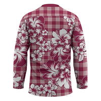 Hibiscus Pakala Royal Magenta Hockey Jersey Tropical Floral Stylized - Polynesian Pride