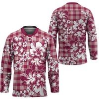 Hibiscus Pakala Royal Magenta Hockey Jersey Tropical Floral Stylized - Polynesian Pride
