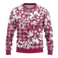 Hibiscus Pakala Royal Magenta Ugly Christmas Sweater Tropical Floral Stylized - Polynesian Pride