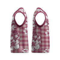 Hibiscus Pakala Royal Magenta Christmas Knitted V-Neck Vest Tropical Floral Stylized - Polynesian Pride