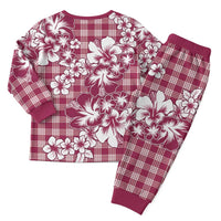 Hibiscus Pakala Royal Magenta Christmas Pajama Set Tropical Floral Stylized - Polynesian Pride