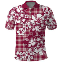 Hibiscus Pakala Royal Magenta Polo Shirt Tropical Floral Stylized - Polynesian Pride