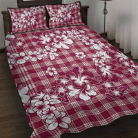 Hibiscus Pakala Royal Magenta Quilt Bed Set Tropical Floral Stylized - Polynesian Pride