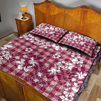 Hibiscus Pakala Royal Magenta Quilt Bed Set Tropical Floral Stylized - Polynesian Pride