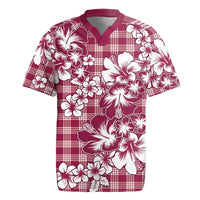 Hibiscus Pakala Royal Magenta Rugby Jersey Tropical Floral Stylized - Polynesian Pride