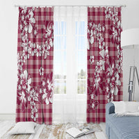 Hibiscus Pakala Royal Magenta Window Curtain Tropical Floral Stylized - Polynesian Pride