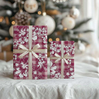 Hibiscus Pakala Royal Magenta Wrapping Paper Tropical Floral Stylized - Polynesian Pride