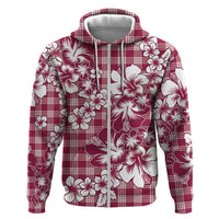 Hibiscus Pakala Royal Magenta Zip Hoodie Tropical Floral Stylized - Polynesian Pride