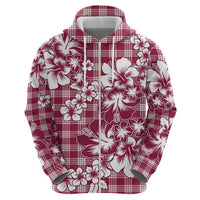 Hibiscus Pakala Royal Magenta Zip Hoodie Tropical Floral Stylized - Polynesian Pride