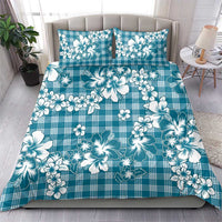 Hibiscus Pakala Ocean Depths Blue Bedding Set Tropical Floral Stylized - Polynesian Pride