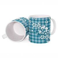 Hibiscus Pakala Ocean Depths Blue Ceramic Mug Tropical Floral Stylized - Polynesian Pride