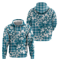 Hibiscus Pakala Ocean Depths Blue Hoodie Tropical Floral Stylized - Polynesian Pride