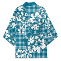 Hibiscus Pakala Ocean Depths Blue Kimono Tropical Floral Stylized - Polynesian Pride
