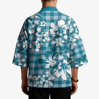 Hibiscus Pakala Ocean Depths Blue Kimono Tropical Floral Stylized - Polynesian Pride