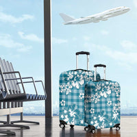 Hibiscus Pakala Ocean Depths Blue Luggage Cover Tropical Floral Stylized - Polynesian Pride
