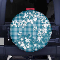 Hibiscus Pakala Ocean Depths Blue Spare Tire Cover Tropical Floral Stylized - Polynesian Pride